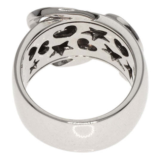 Ponte Vecchio Ring K18WG Silver Heart diamond Women Used Authentic