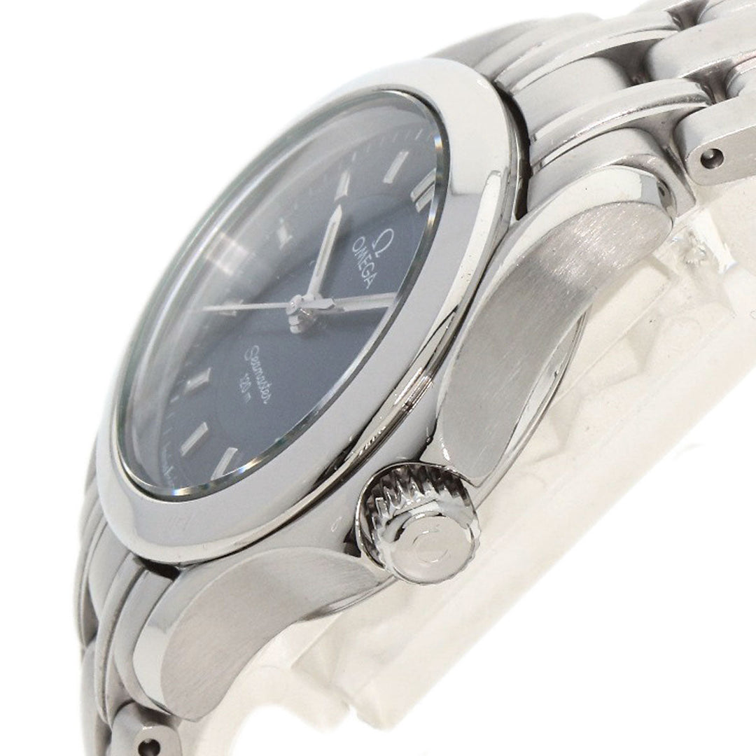OMEGA Watches Quartz 2581.82 Stainless Steel , Stainless Steel Silver Seamaster blue dial Women Used Authentic
