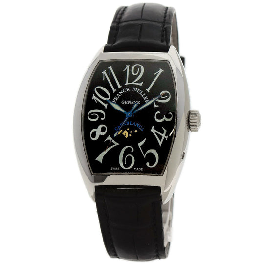 FRANCK MULLER Watches Mechanical Automatic 7880CL Stainless Steel, Leather Silver Casablanca Luna black dial mens Used Authentic