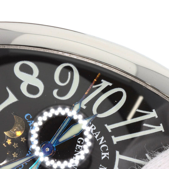FRANCK MULLER Watches Mechanical Automatic 7880CL Stainless Steel, Leather Silver Casablanca Luna black dial mens Used Authentic