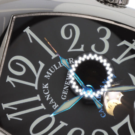 FRANCK MULLER Watches Mechanical Automatic 7880CL Stainless Steel, Leather Silver Casablanca Luna black dial mens Used Authentic