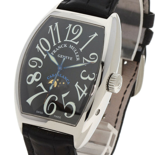 FRANCK MULLER Watches Mechanical Automatic 7880CL Stainless Steel, Leather Silver Casablanca Luna black dial mens Used Authentic
