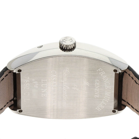 FRANCK MULLER Watches Mechanical Automatic 7880CL Stainless Steel, Leather Silver Casablanca Luna black dial mens Used Authentic