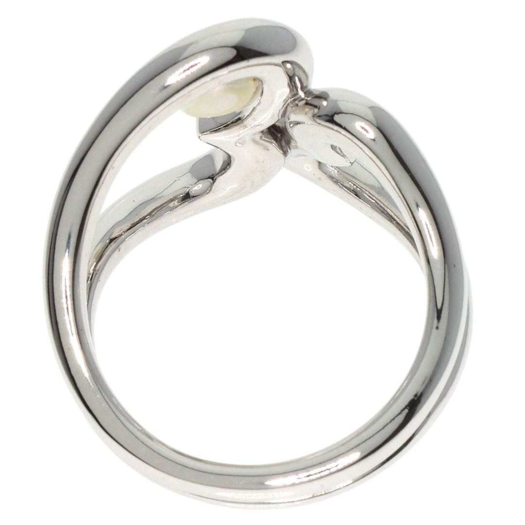 MIKIMOTO Ring K18WG Silver Pearl W Heart