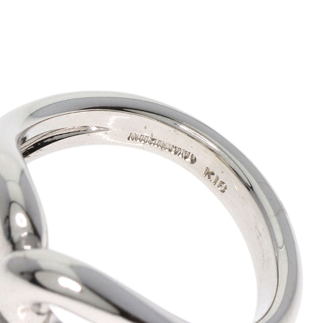 MIKIMOTO Ring K18WG Silver Pearl W Heart