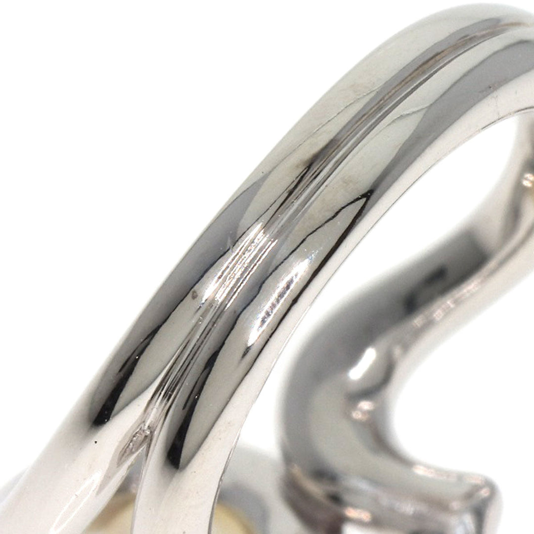 MIKIMOTO Ring K18WG Silver Pearl W Heart