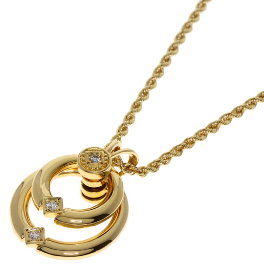 WALTHAM Necklace 18K Yellow Gold gold Swing diamond Women Used Authentic