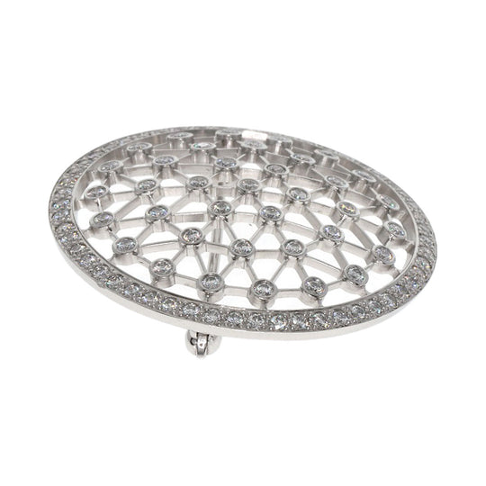 TIFFANY&Co. Brooch PT950 Silver Voir Diamond Women Used Authentic