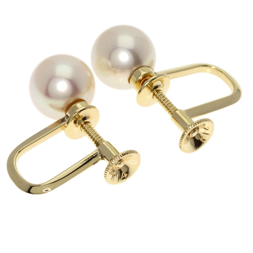 MIKIMOTO Pierce K14YG gold Pearl Women Used Authentic
