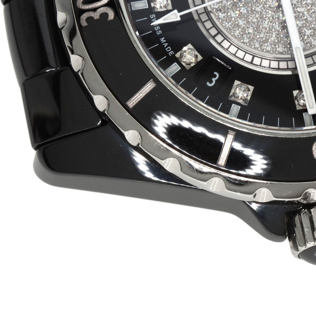 CHANEL Watches Mechanical Automatic H1757 Ceramic, Ceramic black J12 1.5" 12P Center Diamond diamond dial mens Used Authentic