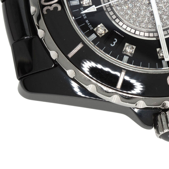 CHANEL Watches Mechanical Automatic H1757 Ceramic, Ceramic black J12 1.5" 12P Center Diamond diamond dial mens Used Authentic