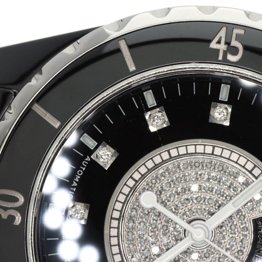 CHANEL Watches Mechanical Automatic H1757 Ceramic, Ceramic black J12 1.5" 12P Center Diamond diamond dial mens Used Authentic