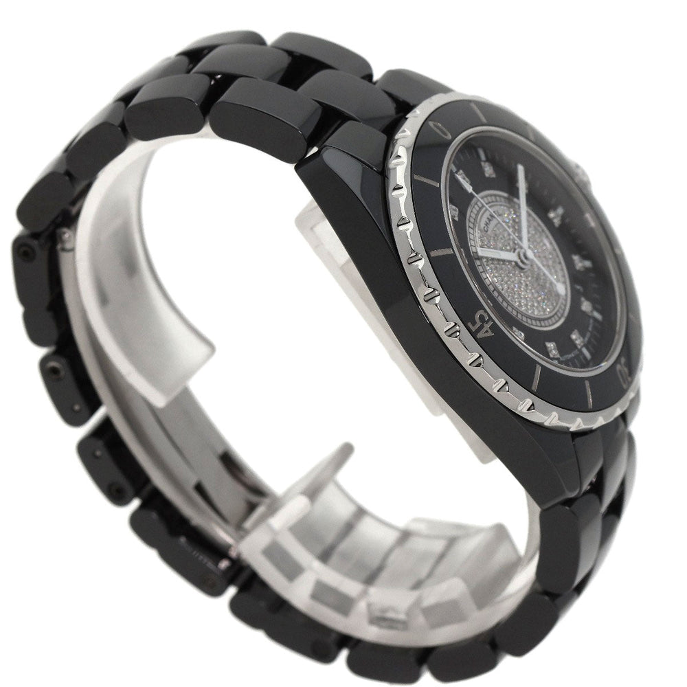 CHANEL Watches Mechanical Automatic H1757 Ceramic, Ceramic black J12 1.5" 12P Center Diamond diamond dial mens Used Authentic