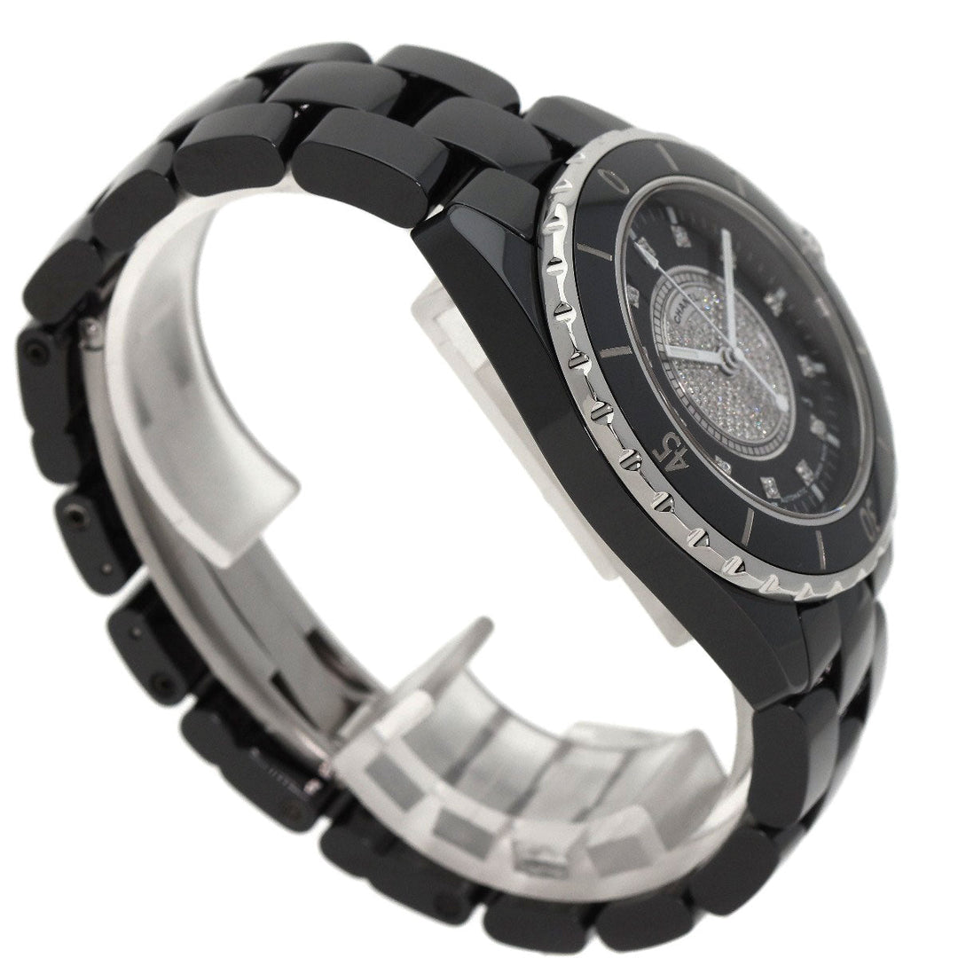 CHANEL Watches Mechanical Automatic H1757 Ceramic, Ceramic black J12 1.5" 12P Center Diamond diamond dial mens Used Authentic