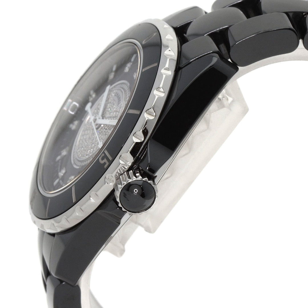 CHANEL Watches Mechanical Automatic H1757 Ceramic, Ceramic black J12 1.5" 12P Center Diamond diamond dial mens Used Authentic