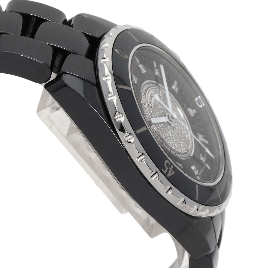 CHANEL Watches Mechanical Automatic H1757 Ceramic, Ceramic black J12 1.5" 12P Center Diamond diamond dial mens Used Authentic