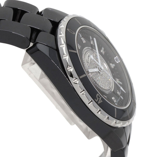 CHANEL Watches Mechanical Automatic H1757 Ceramic, Ceramic black J12 1.5" 12P Center Diamond diamond dial mens Used Authentic