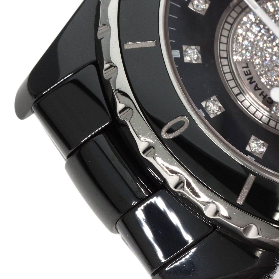CHANEL Watches Mechanical Automatic H1757 Ceramic, Ceramic black J12 1.5" 12P Center Diamond diamond dial mens Used Authentic