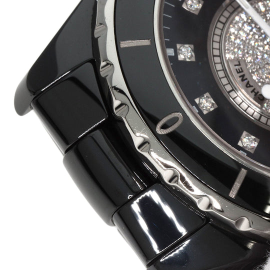 CHANEL Watches Mechanical Automatic H1757 Ceramic, Ceramic black J12 1.5" 12P Center Diamond diamond dial mens Used Authentic