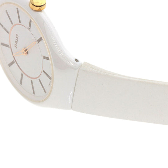 RADO Watches Quartz Ceramic, Rubber white True Thinline Unused white dial Women Used Authentic