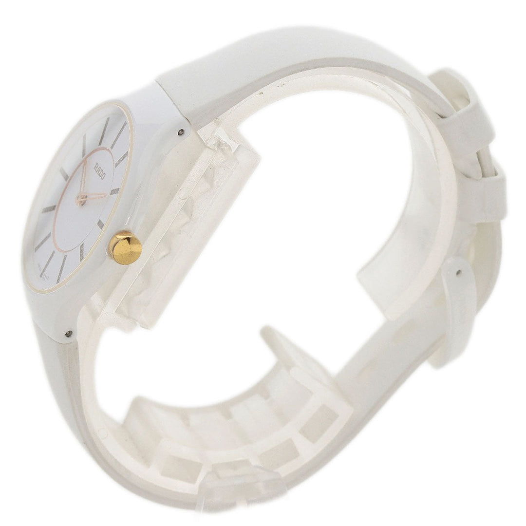 RADO Watches Quartz Ceramic, Rubber white True Thinline Unused white dial Women Used Authentic