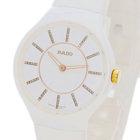 RADO Watches Quartz Ceramic, Rubber white True Thinline Unused white dial Women Used Authentic