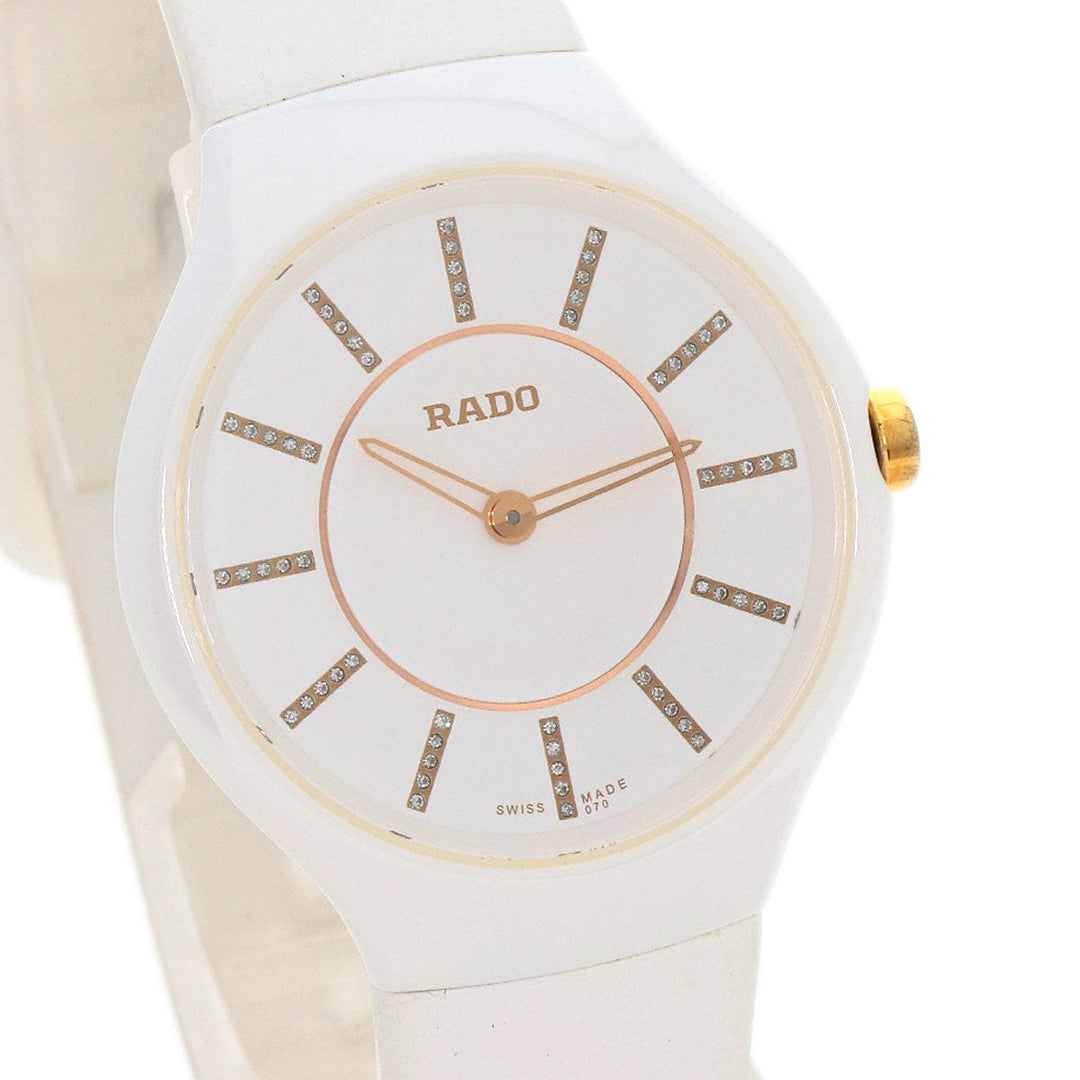 RADO Watches Quartz Ceramic, Rubber white True Thinline Unused white dial Women Used Authentic
