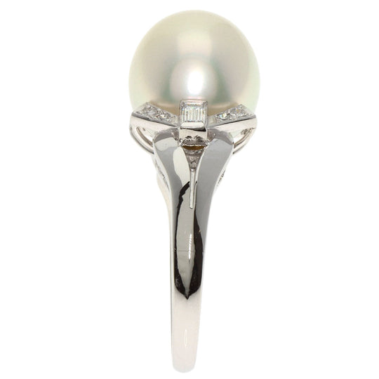 MIKIMOTO Ring PT950 Silver Pearl pearl diamond