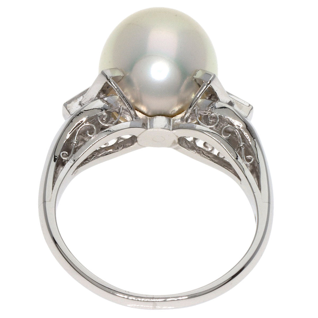 MIKIMOTO Ring PT950 Silver Pearl pearl diamond