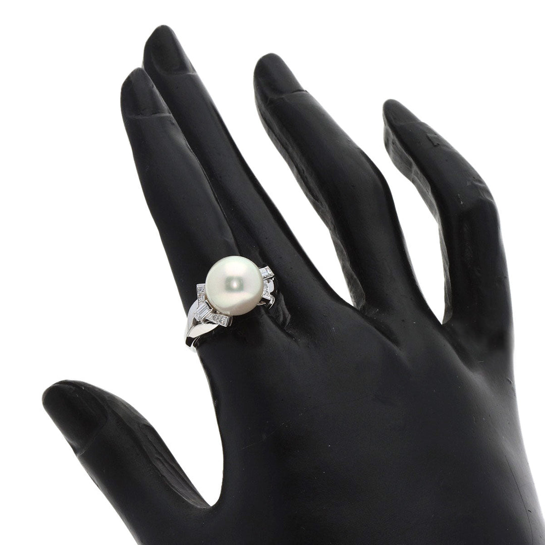 MIKIMOTO Ring PT950 Silver Pearl pearl diamond