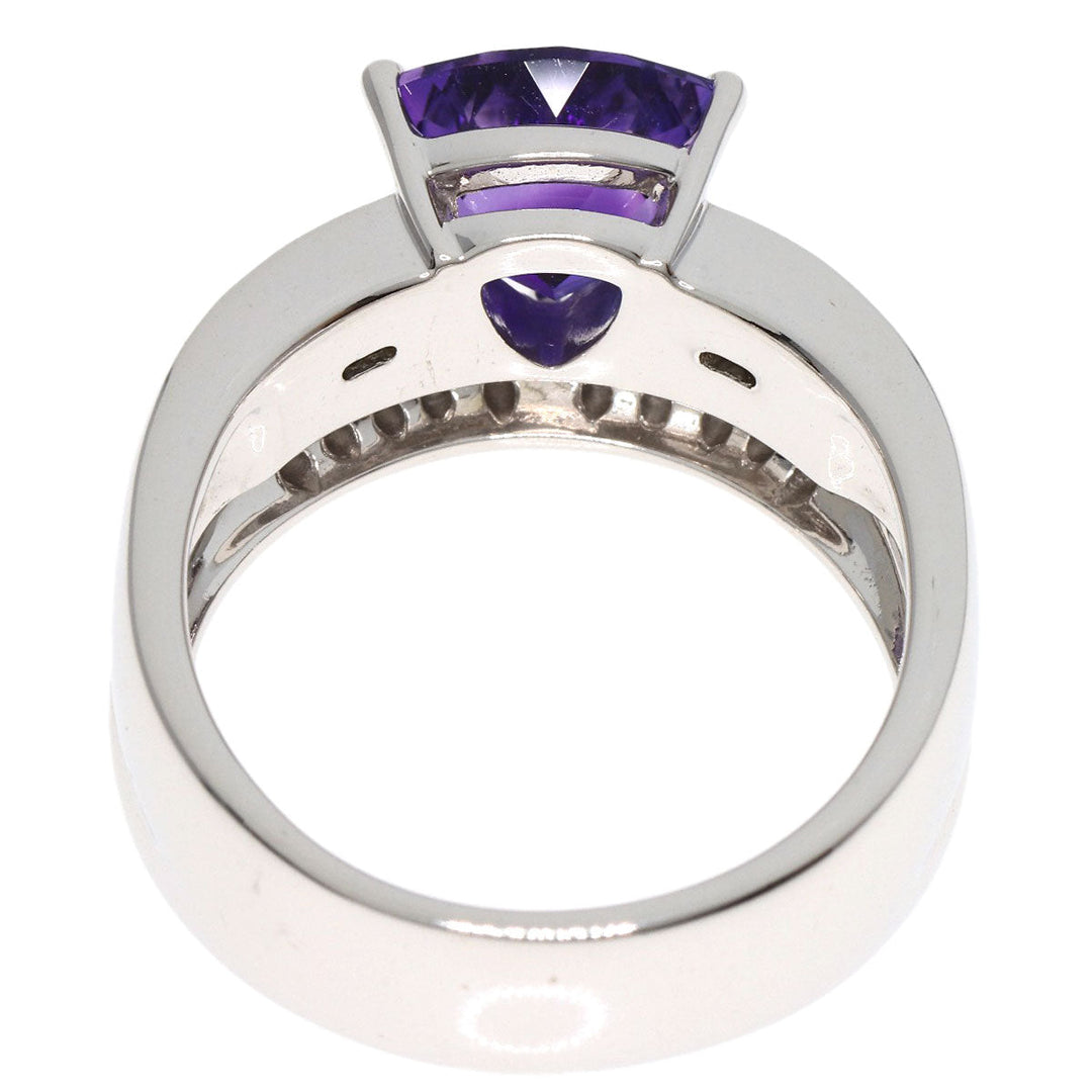 TASAKI Ring K18WG Silver Diamond Amethyst Shell