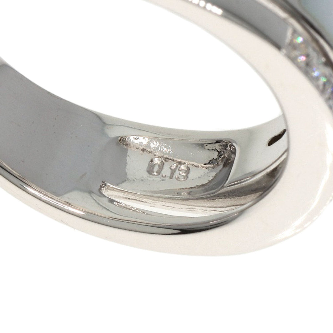 TASAKI Ring K18WG Silver Diamond Amethyst Shell