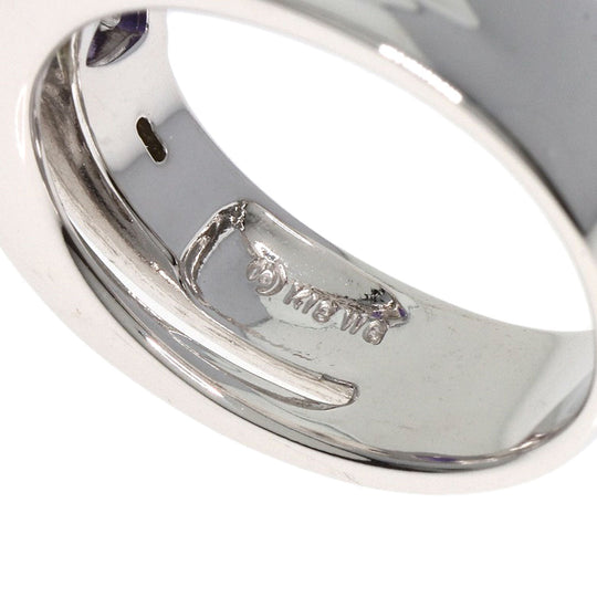 TASAKI Ring K18WG Silver Diamond Amethyst Shell
