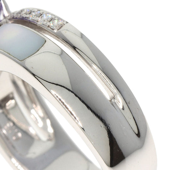 TASAKI Ring K18WG Silver Diamond Amethyst Shell