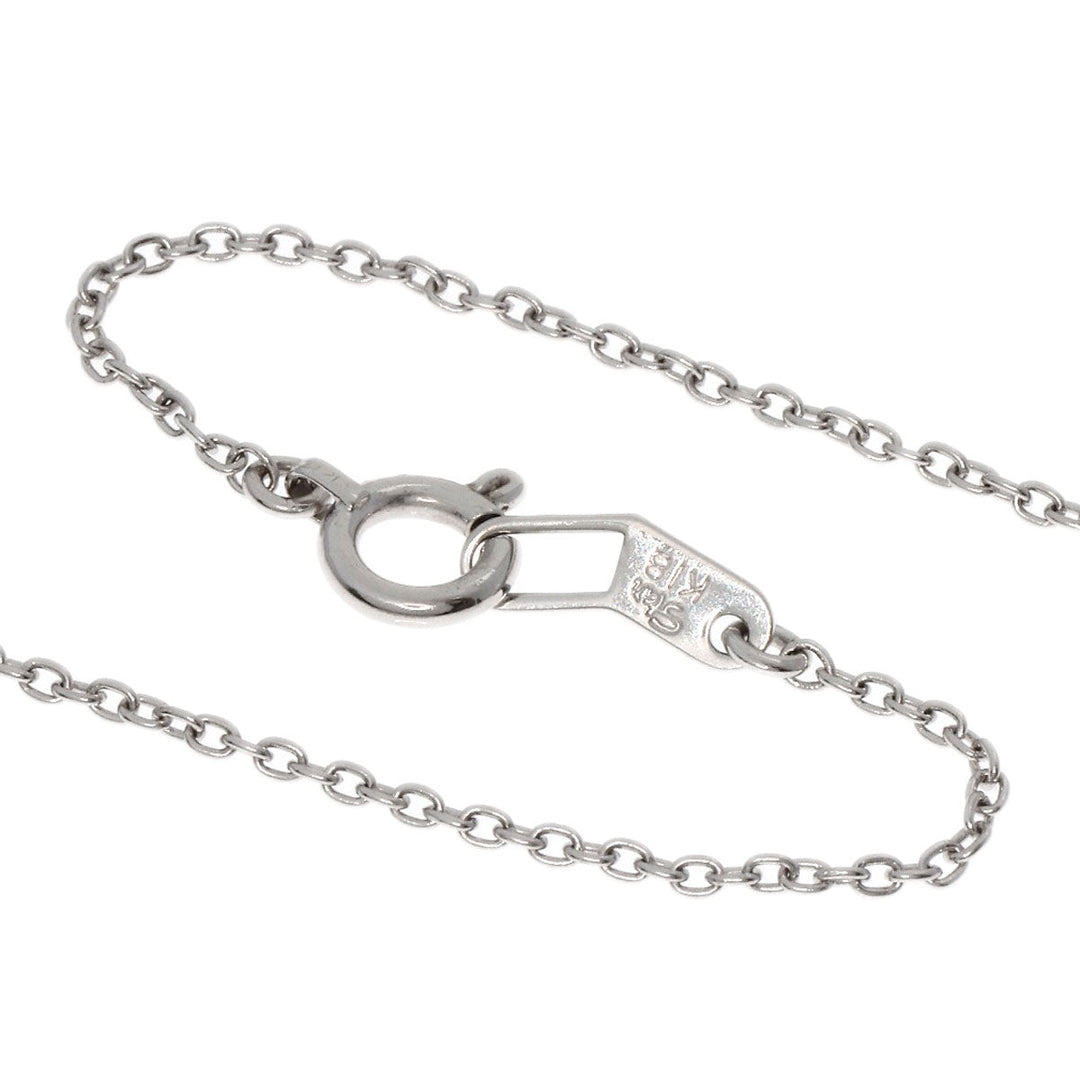 STAR JEWELRY Necklace K18WG Silver Cross diamond Women Used Authentic