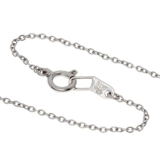 STAR JEWELRY Necklace K18WG Silver Cross diamond Women Used Authentic