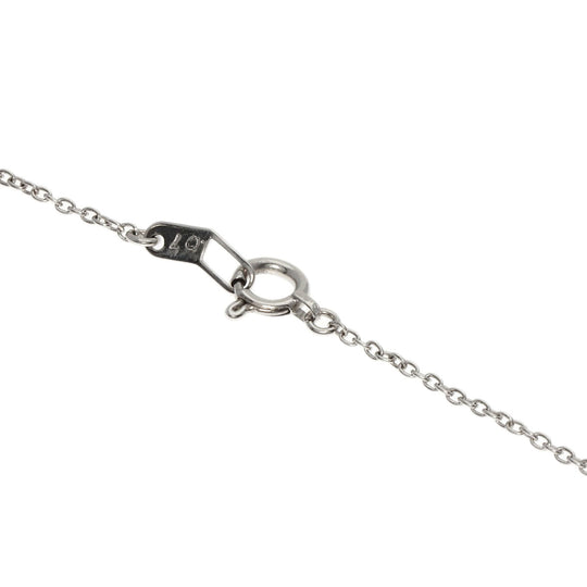 STAR JEWELRY Necklace K18WG Silver Cross diamond Women Used Authentic
