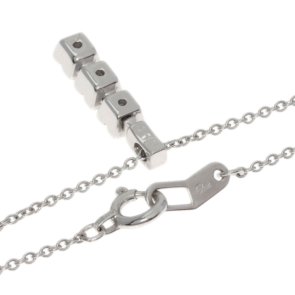 STAR JEWELRY Necklace K18WG Silver 3P Diamond Women Used Authentic
