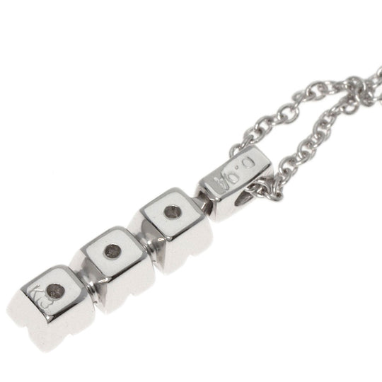 STAR JEWELRY Necklace K18WG Silver 3P Diamond Women Used Authentic