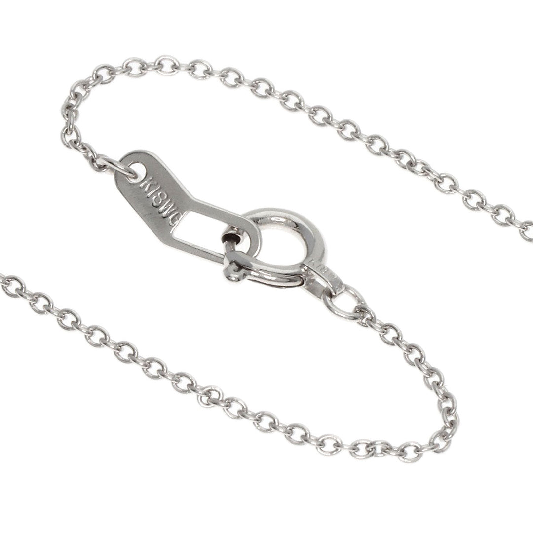 STAR JEWELRY Necklace K18WG Silver 3P Diamond Women Used Authentic