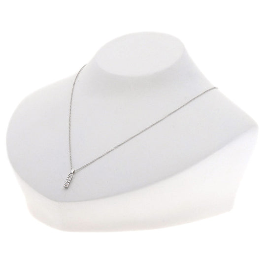 STAR JEWELRY Necklace K18WG Silver 3P Diamond Women Used Authentic
