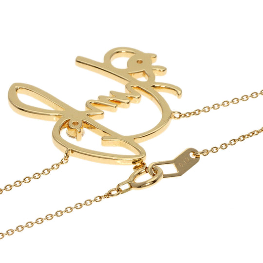 STAR JEWELRY Necklace 18K Yellow Gold gold Name Junko 2P Diamond Women Used Authentic