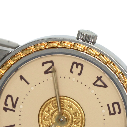 HERMES Watches Quartz Stainless Steel , SSxGP gold Serie Ivory dial Women Used Authentic