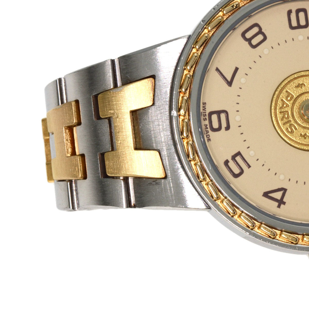 HERMES Watches Quartz Stainless Steel , SSxGP gold Serie Ivory dial Women Used Authentic