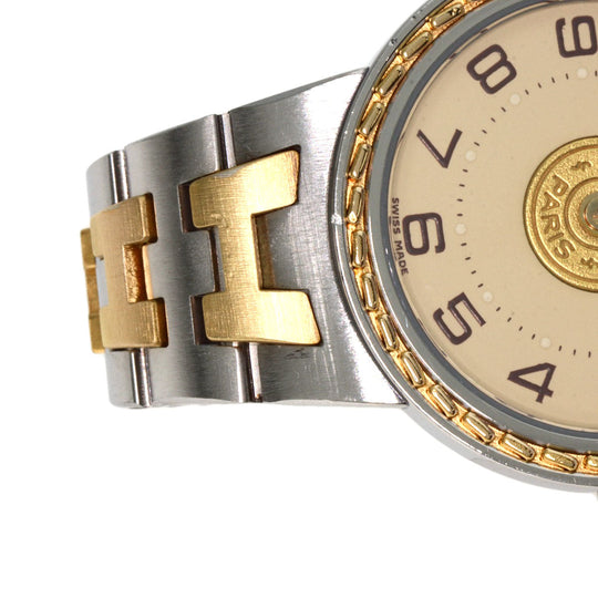 HERMES Watches Quartz Stainless Steel , SSxGP gold Serie Ivory dial Women Used Authentic