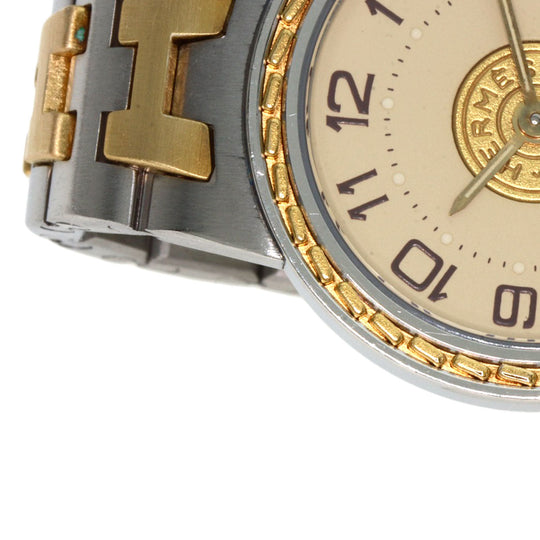 HERMES Watches Quartz Stainless Steel , SSxGP gold Serie Ivory dial Women Used Authentic