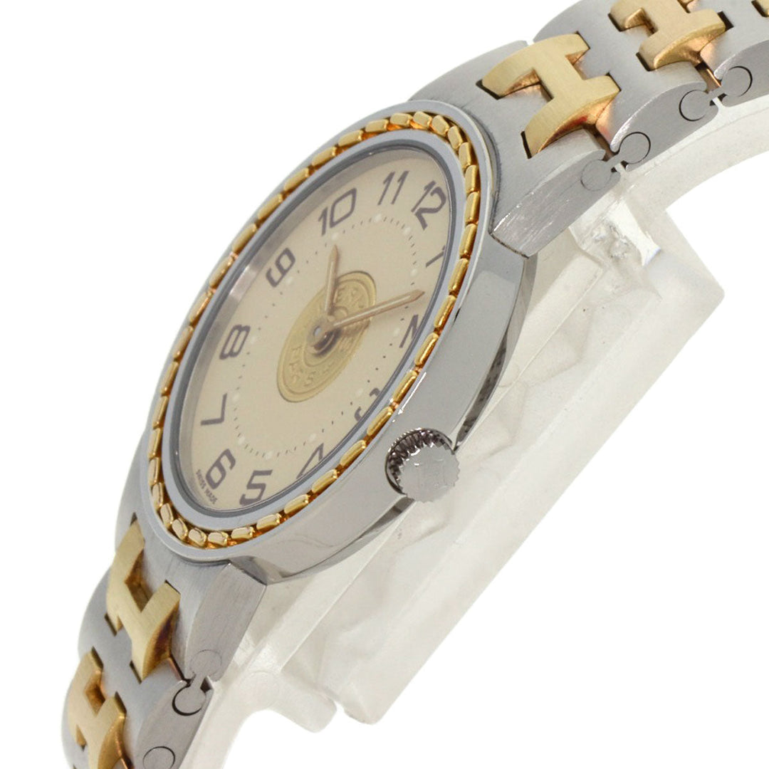 HERMES Watches Quartz Stainless Steel , SSxGP gold Serie Ivory dial Women Used Authentic