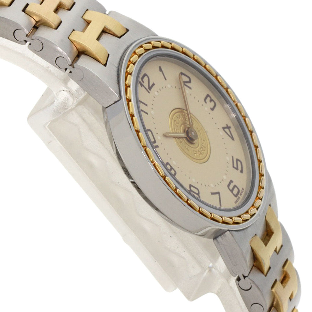 HERMES Watches Quartz Stainless Steel , SSxGP gold Serie Ivory dial Women Used Authentic