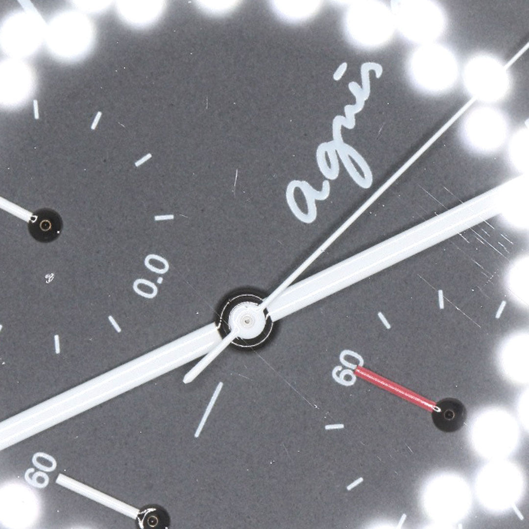agnes b. Watches Quartz VD57-KR30 Stainless Steel, Leather black Round face black dial mens Used Authentic
