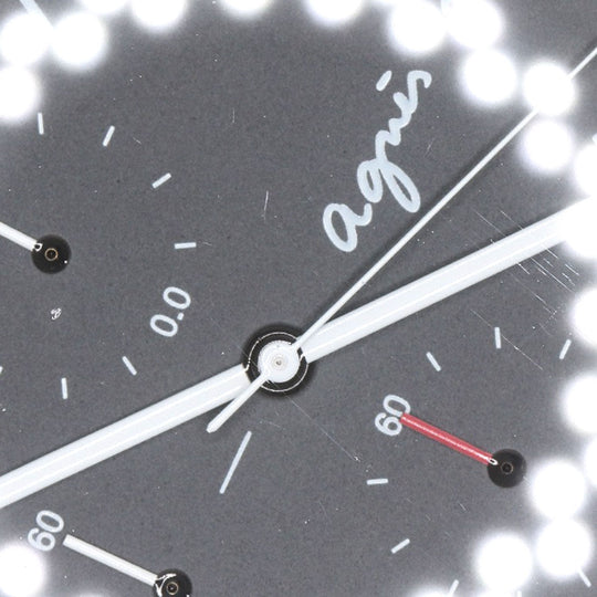agnes b. Watches Quartz VD57-KR30 Stainless Steel, Leather black Round face black dial mens Used Authentic